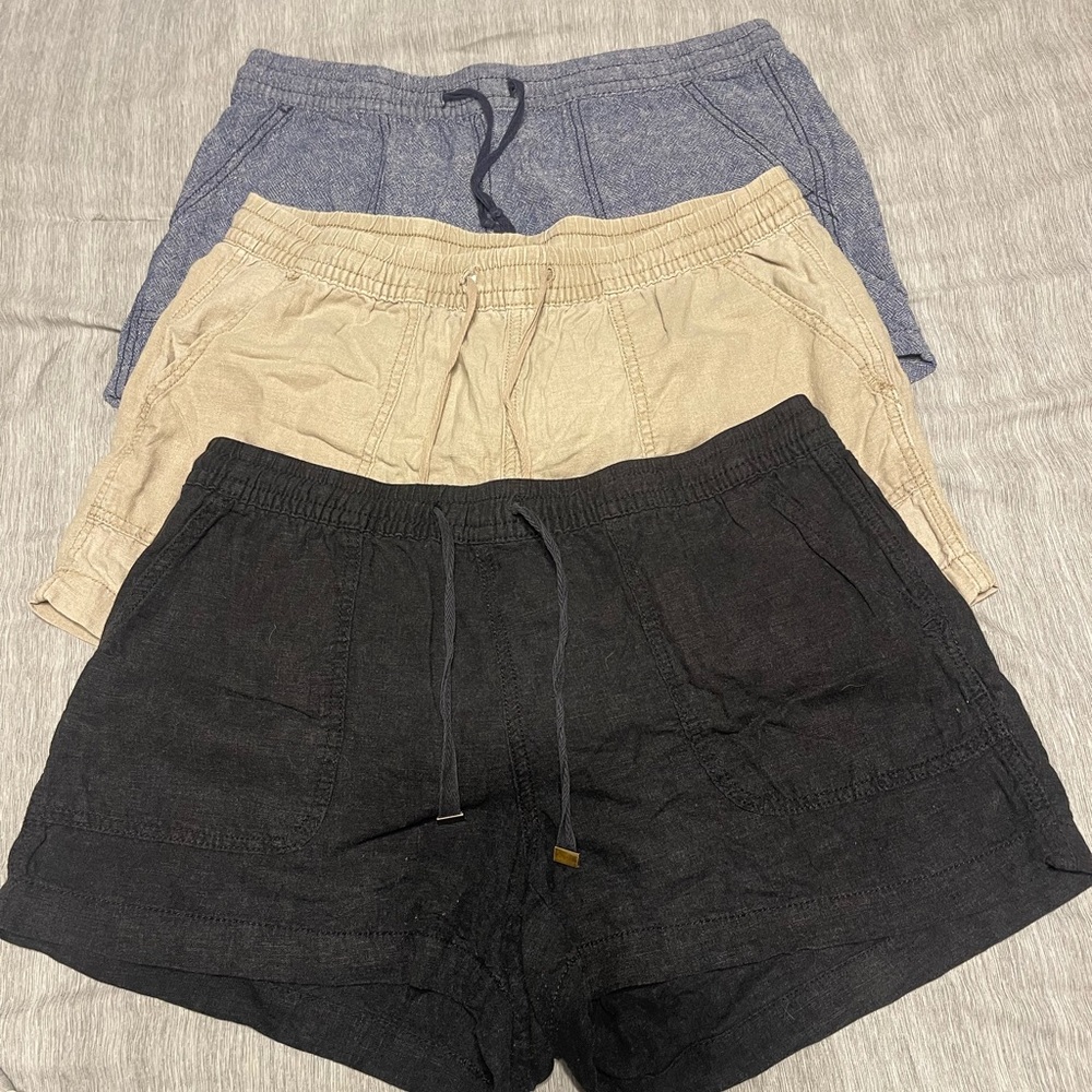 3 pairs Linen Blend Shorts